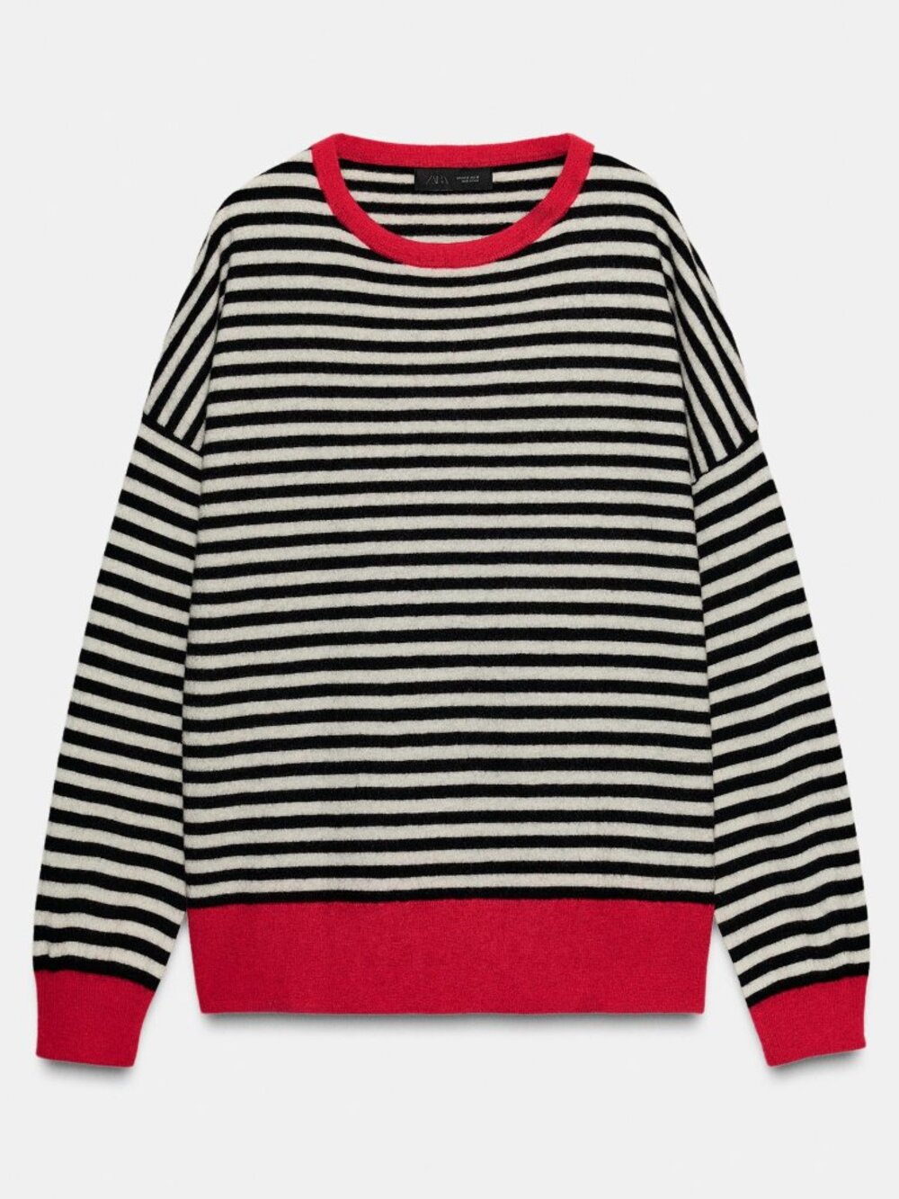 NWT Zara striped black white and red sweater size S